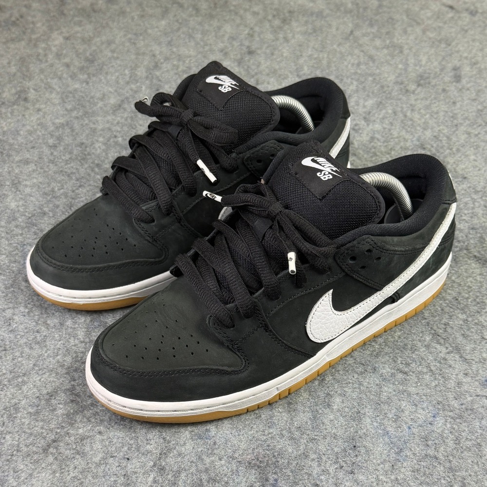 Nike SB Dunk Low Pro White Black Suede Gum Sole CD2563-006 Mens 8.5